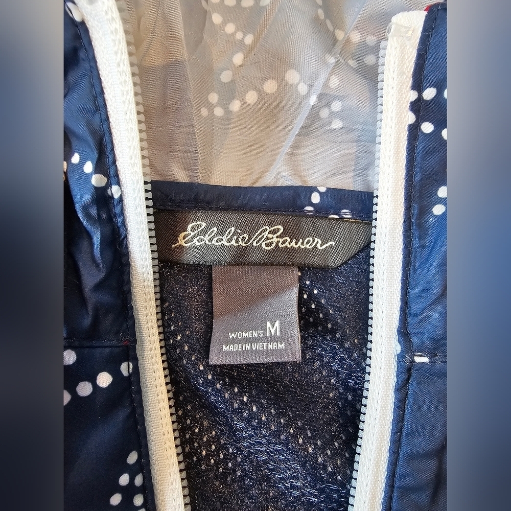 Eddie Bauer Women's Size Medium Anorak Rain Pullover Packable Lightweight Star - Picture 8 of 12